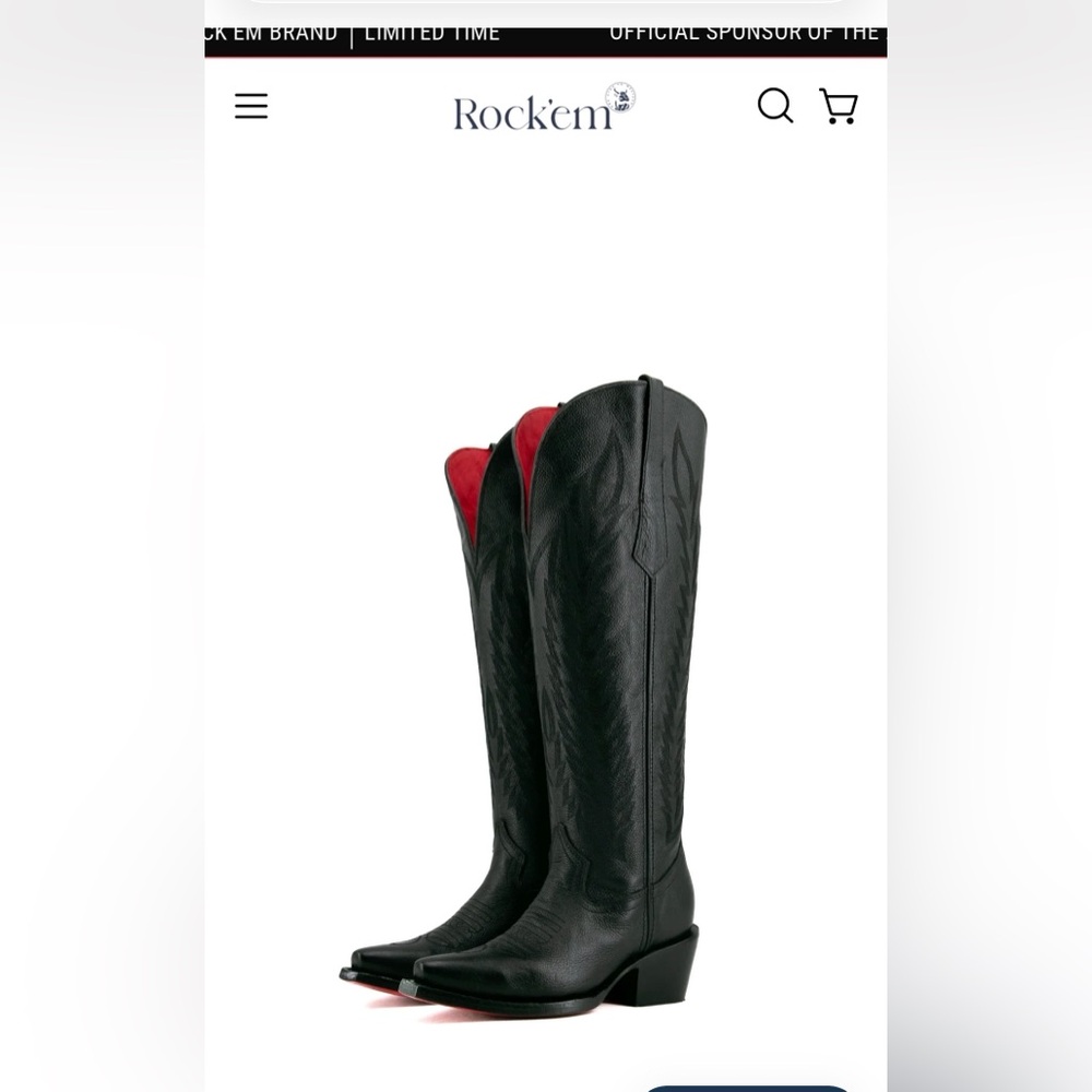 Gia Black and Red Cowgirl Boots